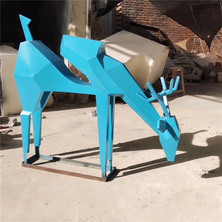 不锈钢镂空鹿雕塑 金属鹿雕塑 定做