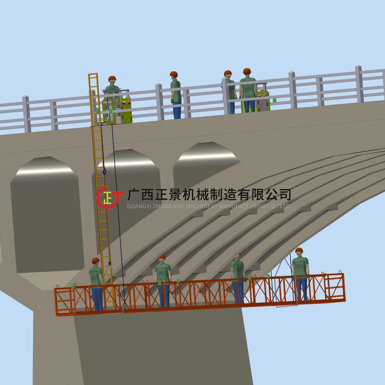 桥梁检修车-桥底施工车-广西正景机械
