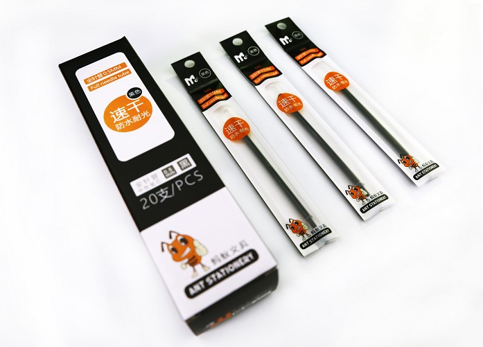 上海蚂蚁文具供应颜料型速干中性笔芯