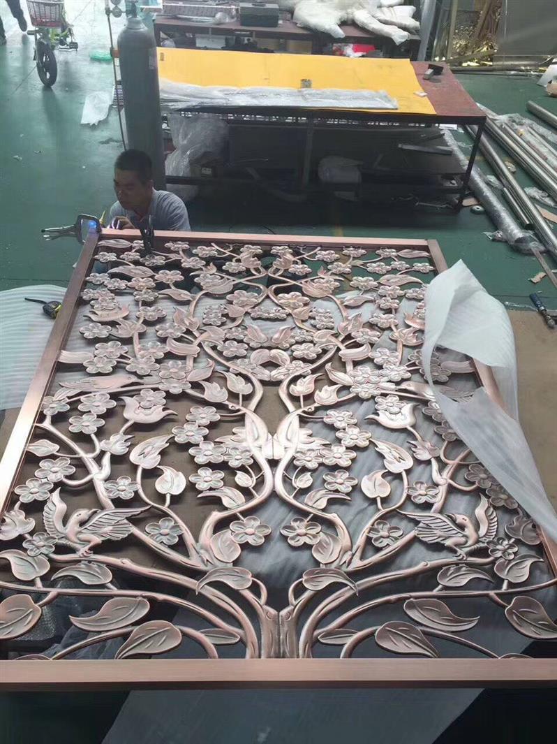苏州园林不锈钢塑雕厂家 荆州轻奢镂空铝板隔断