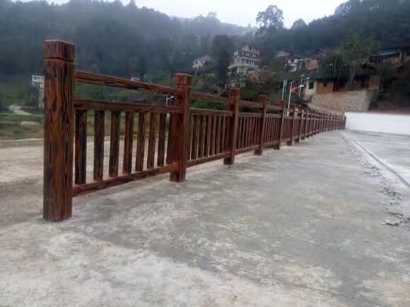 惠州河道仿木护栏设计施工|仿木栏杆价格