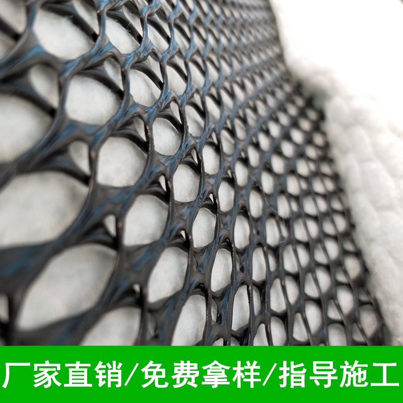 4米宽长丝三维复合排水网厂家，4米宽三维复合防排水网垫价格