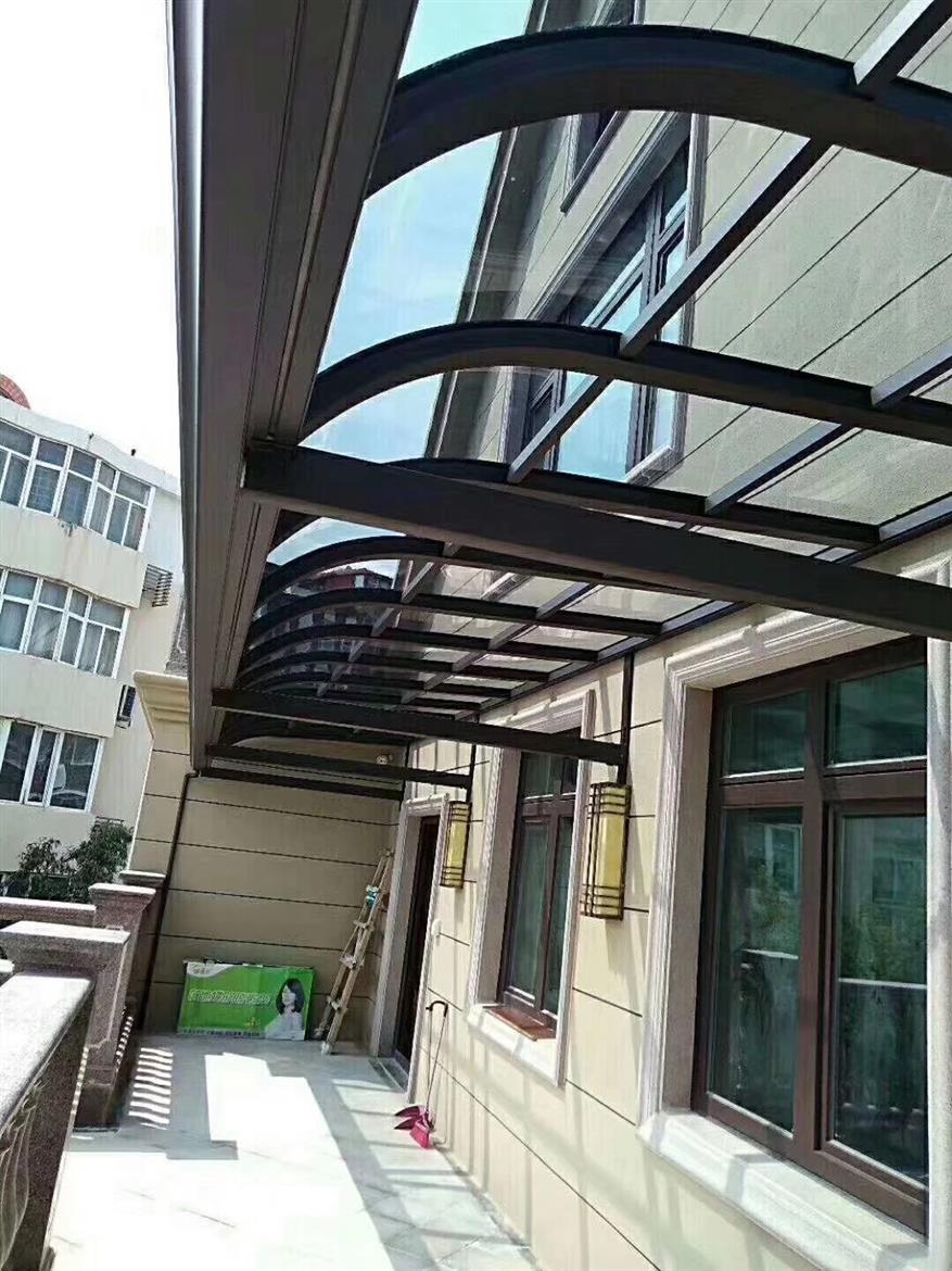露台铝合金车雨棚厂家 厂家生产 铝合金阳台雨棚