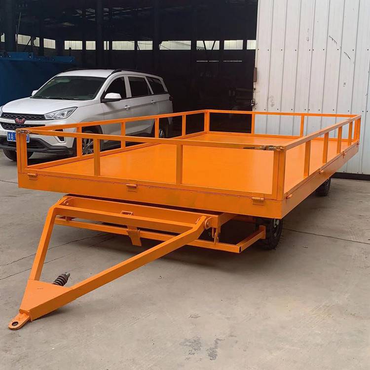 菏泽厂家定制3吨平板车 牵引行走重型工具车 叉车牵引式平板拖车