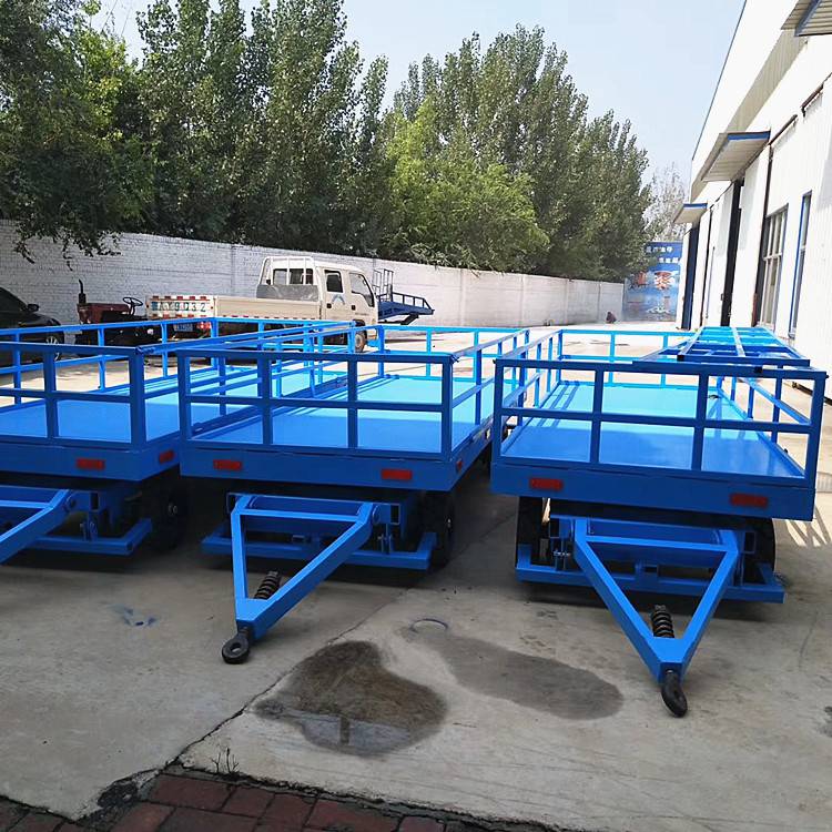 辽宁2吨小型平板车 厂区用叉车牵引平板车 拖车式工具车专业定制
