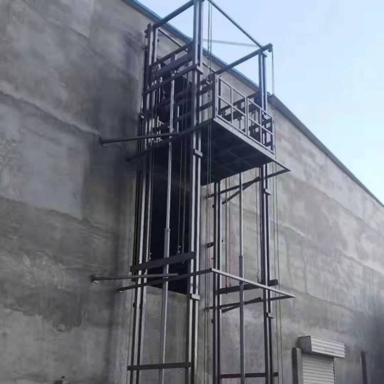 荆州厂家定制SJD导轨式升降机 2吨3吨链条式液压货梯 无机房升降平台
