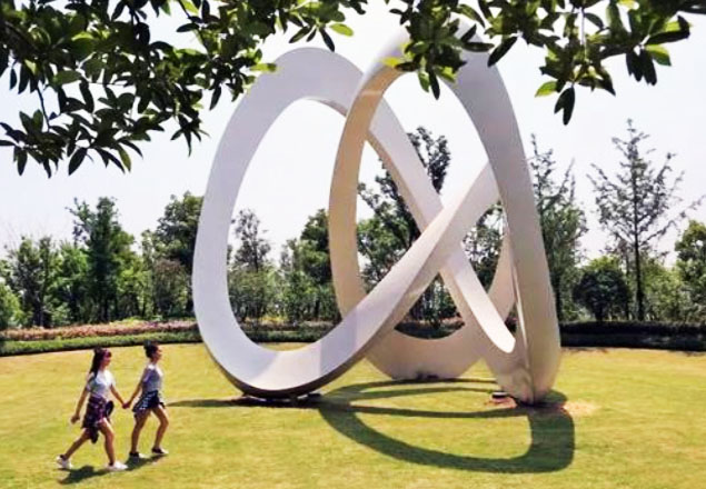 聚金园林雕塑 大型抽象异形广场公园不锈钢雕塑落地摆件