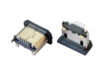 直立 B 型 &全贴导边& Micro USB 连接器