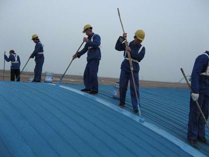 天津汉沽楼顶铺油毡 专业防水补漏 彩钢板喷漆除锈