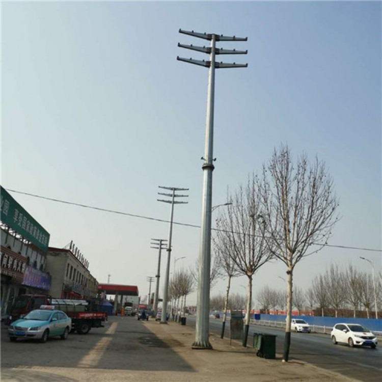 湘潭市电力钢杆Q345单回路直线电力钢杆