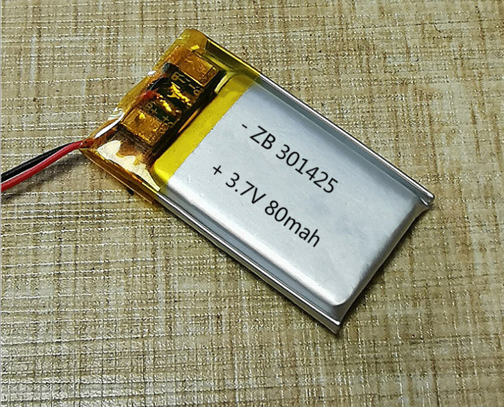 振博直销聚合物301425锂电池3.7V 80mah 用于：蓝牙 录音笔