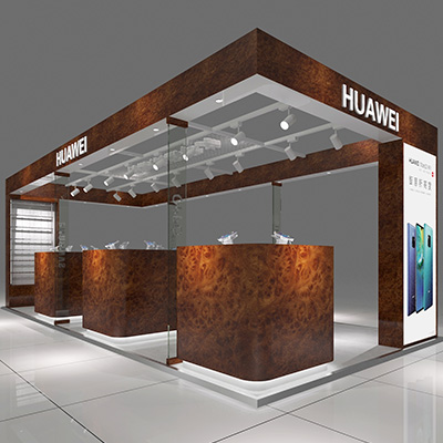 供应商场华为手机展柜定制HUAWEI展示柜台设计
