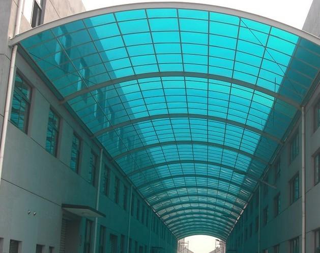 青岛阳光板雨棚钢结构雨棚玻璃雨棚车库通道雨棚-厂家