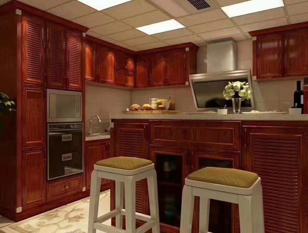 L型开放式现代简约整体厨房橱柜铝合金柜门全铝全屋定制