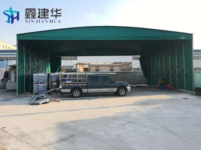 江苏地区生产遥控电动篷 移动折叠雨棚 悬空伸缩雨棚