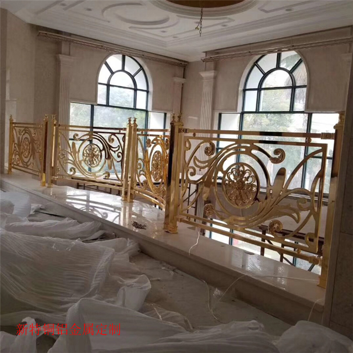 上海镀铜铜艺雕刻楼梯扶手厂家 纯铜扶手