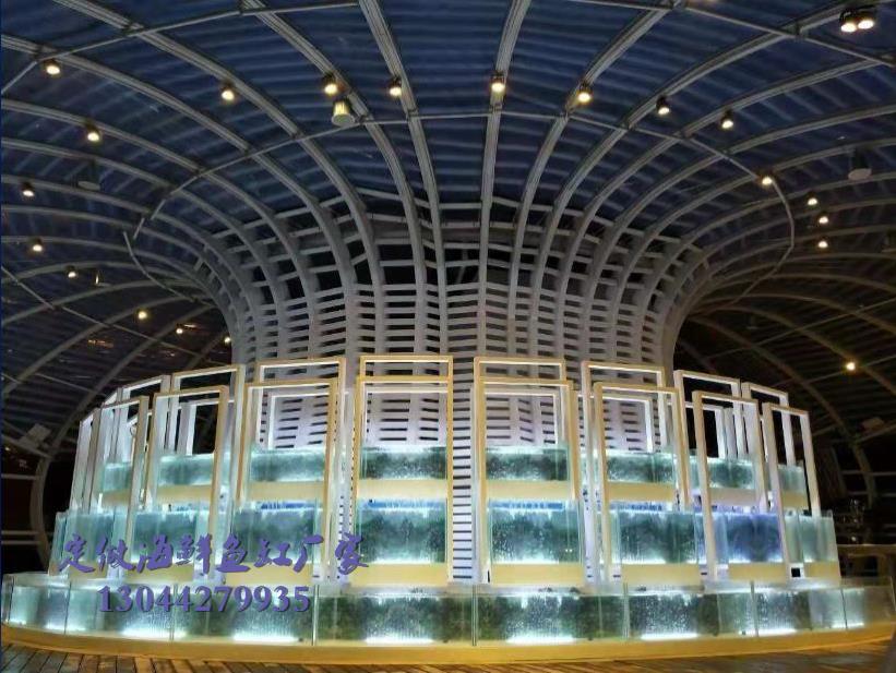 广州贝类玻璃鱼缸结构图 海鲜观光池 制冷海鲜池