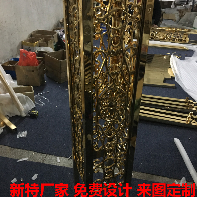 杭州法式铝艺屏风隔断雕刻 拉丝青古铜铝艺屏风隔断效果更新