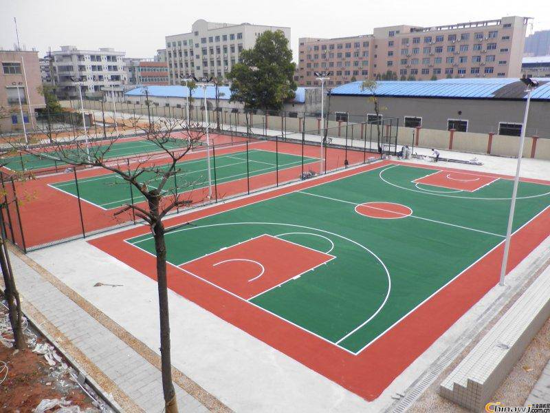 襄阳水性硅PU球场 塑胶篮球场做法 塑胶球场施工