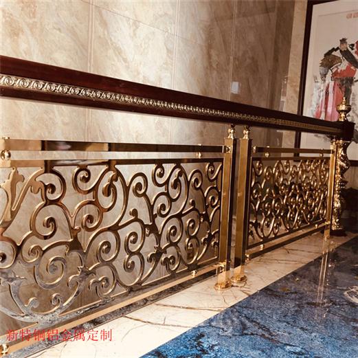 吉林欧式铜雕刻别墅楼梯护栏定制 别墅铜艺楼梯护栏