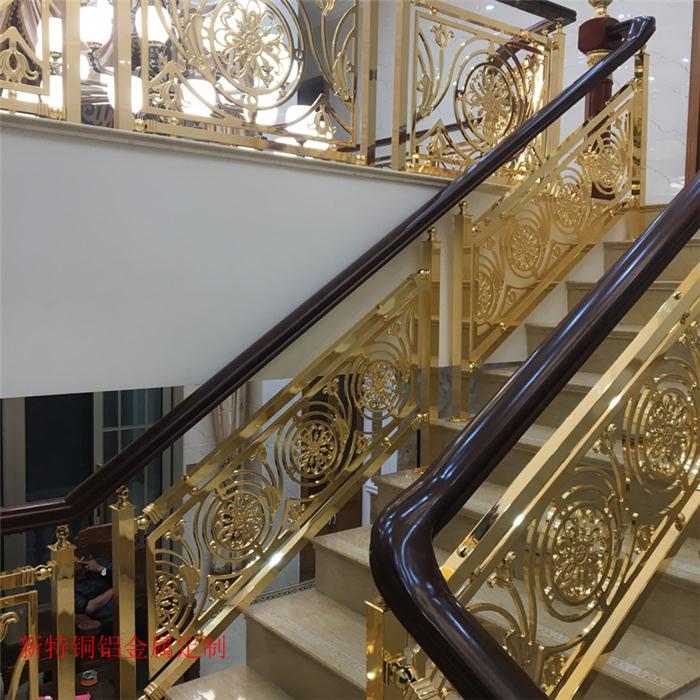 重庆酒店铜雕刻楼梯设计