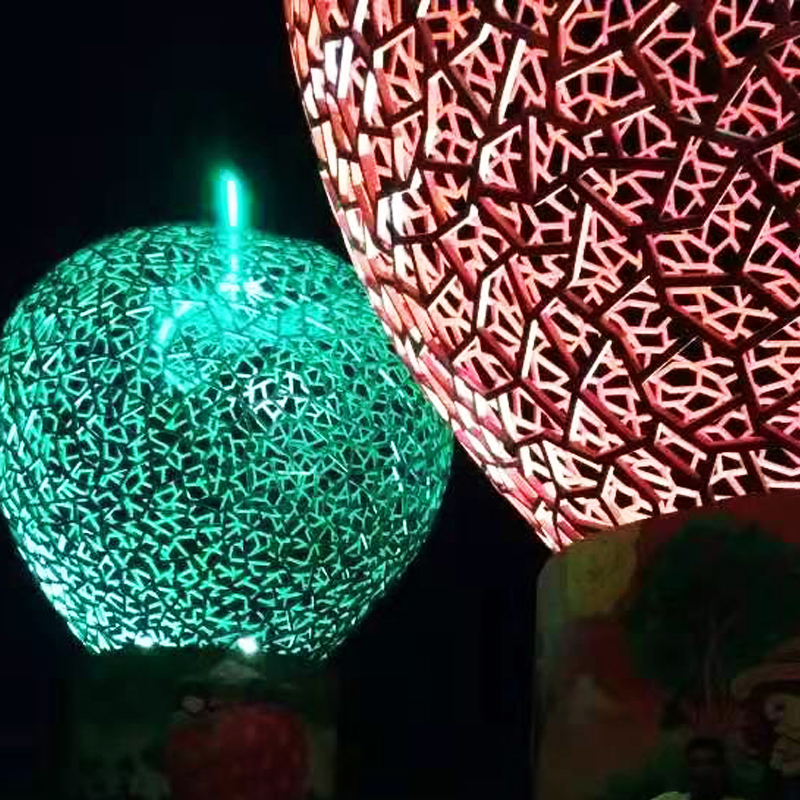 聚金园林雕塑 镂空发光雕塑 球雕塑 标志雕塑