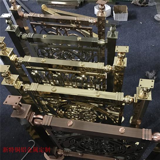 深圳仿铜铝艺楼梯扶手定制 实心铝艺楼梯扶手安装方法