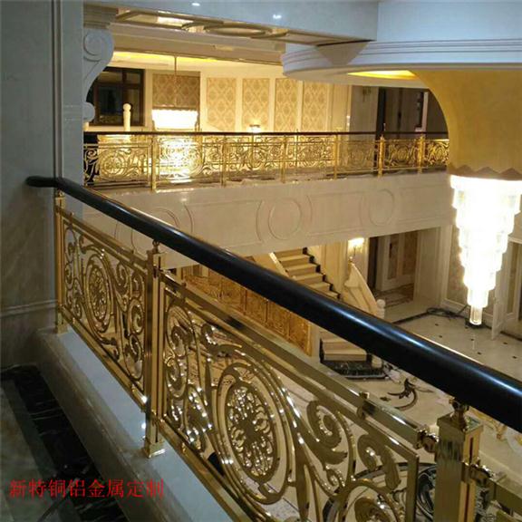 南昌酒店铜雕刻楼梯定制 实心铜雕刻楼梯安装