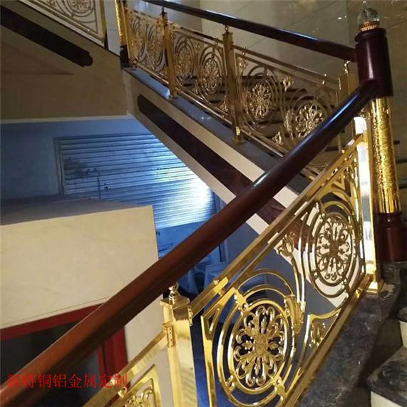烟台铜雕刻楼梯 加厚铜雕刻楼梯安装