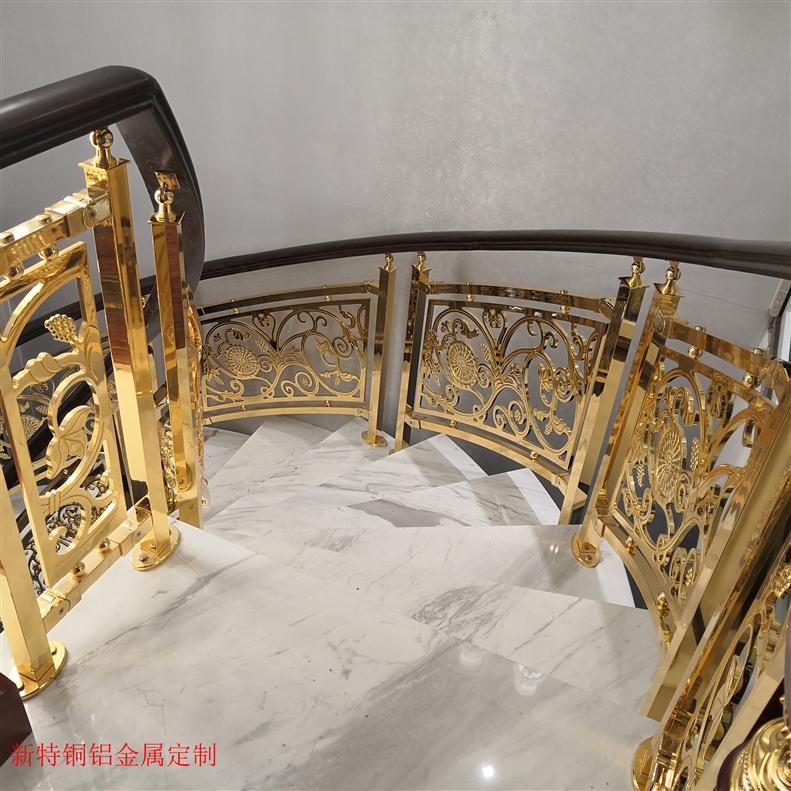 贵阳别墅铜雕刻楼梯 弧形铜雕刻楼梯策划方案大全