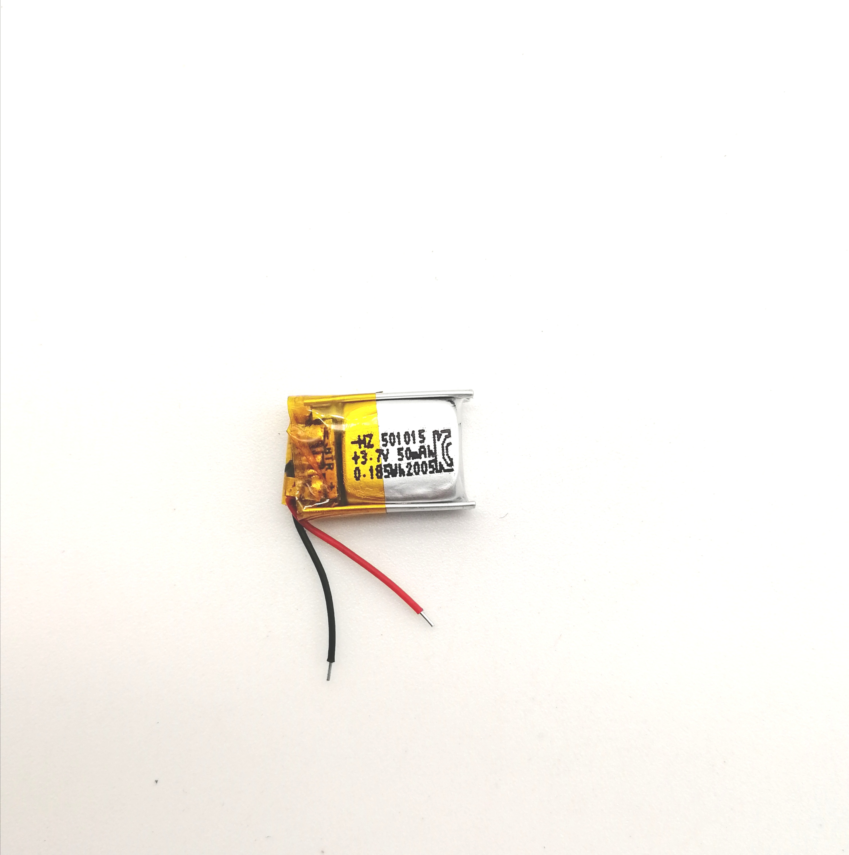 KC认证3.7V聚合物锂电池501015-50mah蓝牙耳机定位器玩具