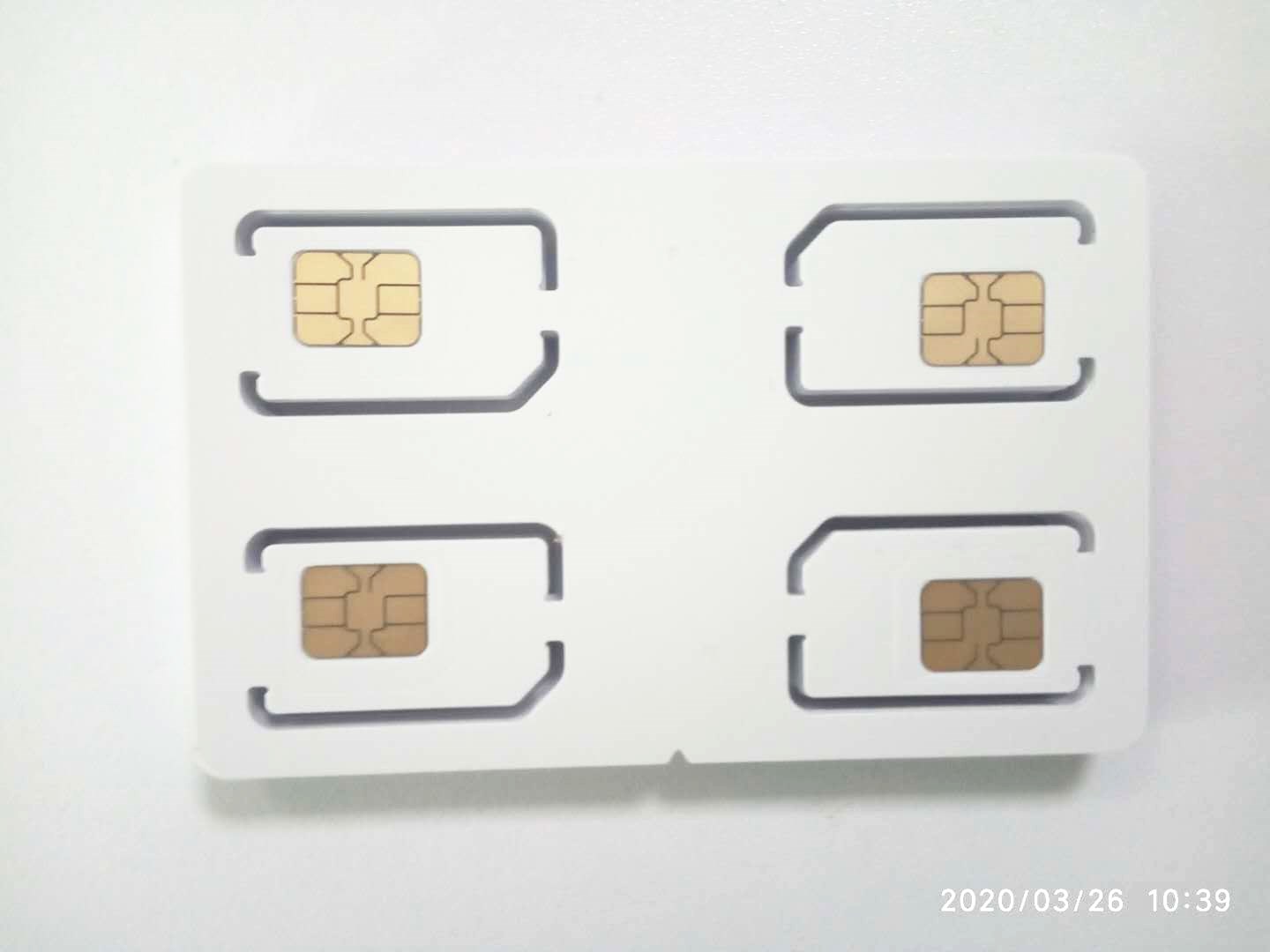 一卡四芯NFC测试白卡 GSM测试白卡 手机工厂项目测试白卡