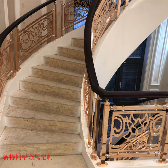 南京艺术雕花铝艺楼梯扶手 美丽铝艺楼梯扶手工艺怎样