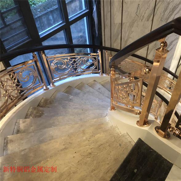 南宁欧式铝艺楼梯扶手图片 旋转铝艺楼梯扶手多种方案
