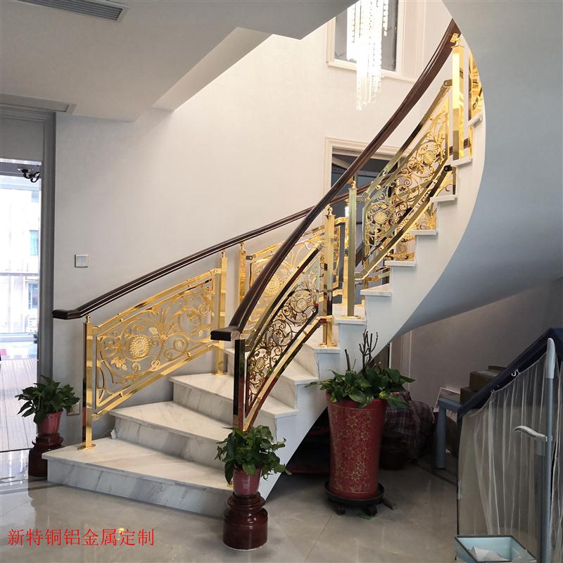 西安铜艺楼梯扶手图片