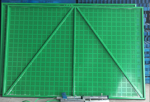 绿色安全防护网 全钢围挡爬架网片 镀锌钢板爬架网片