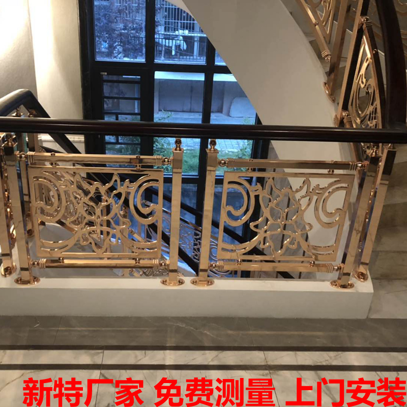 唐山銅藝樓梯扶手圖片 24K金銅藝樓梯扶手設計不簡單