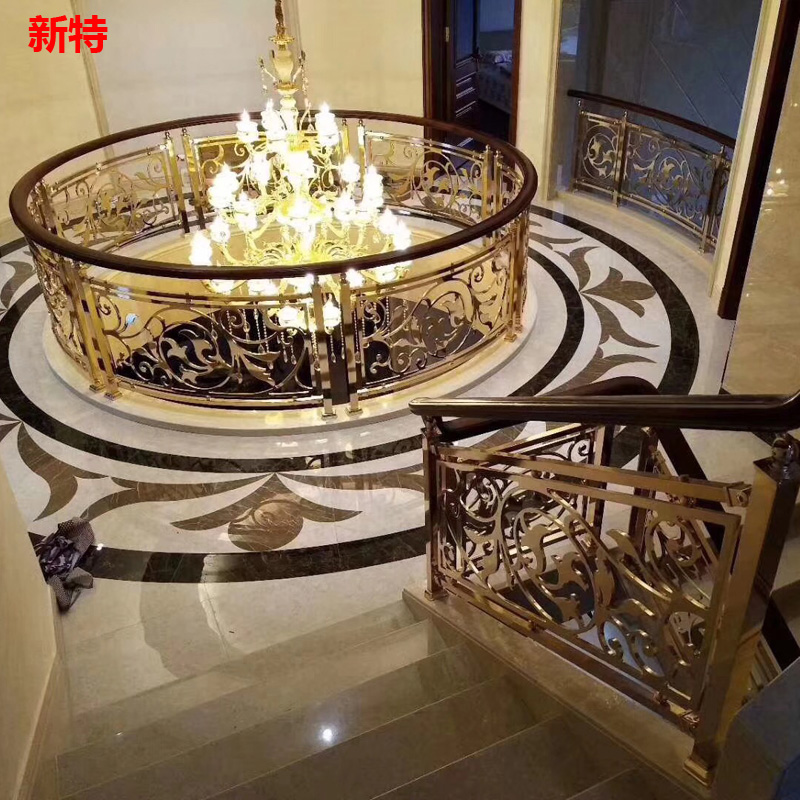 杭州浮雕别墅金属楼梯护栏