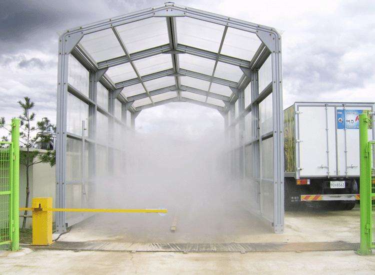 养殖场车辆消毒 车辆喷淋消毒系统 能够将水分散到较大范围