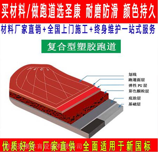 襄阳新国标中小学复合型跑道材料 塑胶跑道地坪维修施工工程