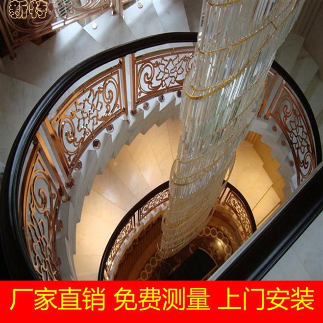姜堰镀金铜艺楼梯图片
