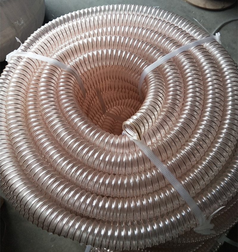 耐磨工业风管抽锯末刨花软管透明钢丝管DN150mm