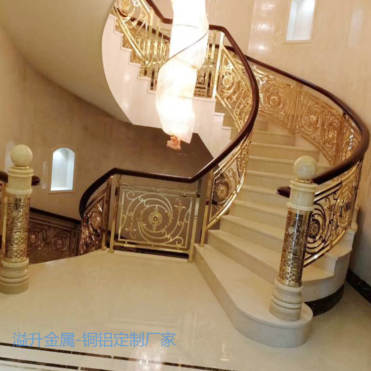 北京铜艺楼梯扶手规格 铝雕花楼梯围栏