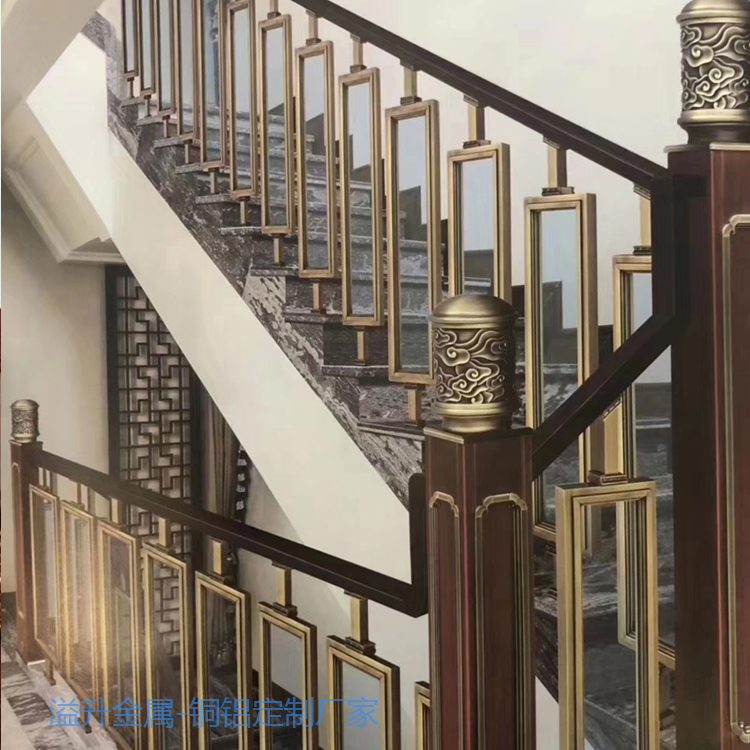 安徽铜艺楼梯扶手订做 雕刻楼梯栏杆