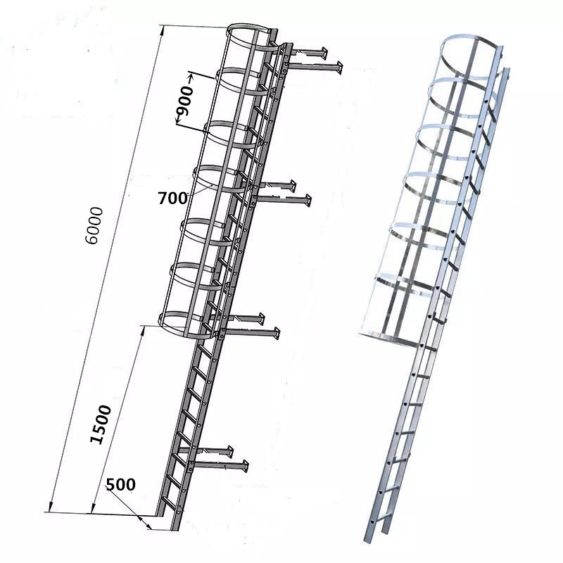 厂家直销玻璃钢爬梯护笼绝缘电力污水井爬梯FRP爬梯伸缩人字梯