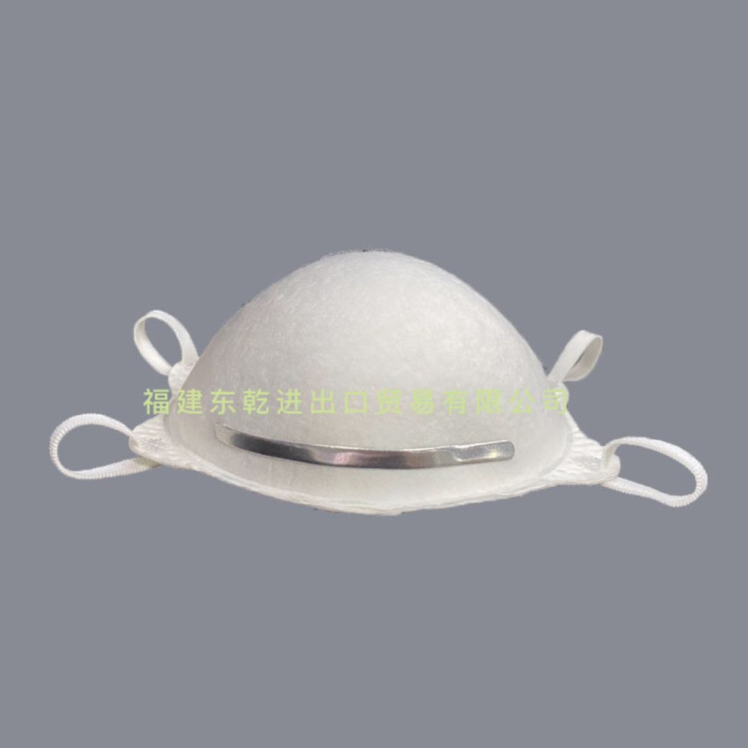 头戴式防颗粒物防尘口罩 白灰色活性碳杯型口罩