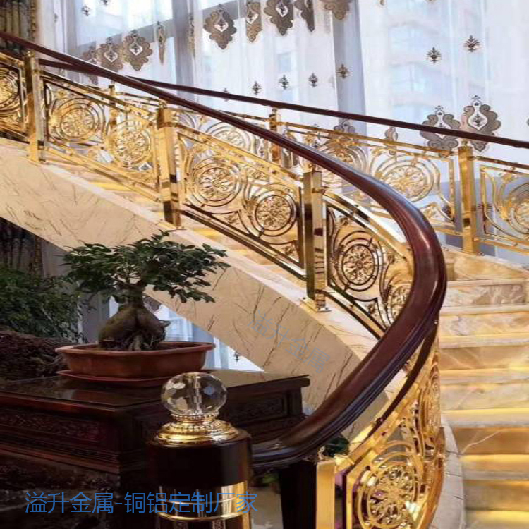 安徽订做铜楼梯栏杆 铜艺精雕楼梯扶手