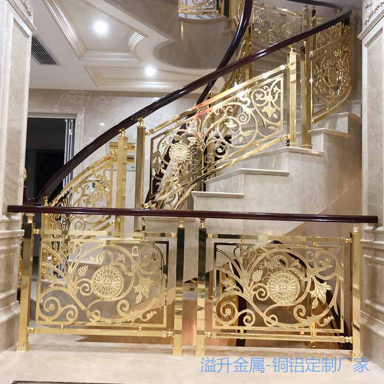 安徽别墅楼梯护栏厂家 铝古铜色楼梯栏杆