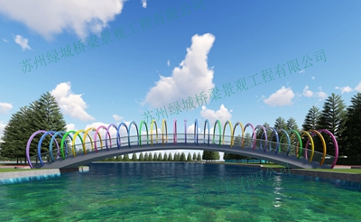 公园人行景观桥梁钢结构深化合作选择绿城桥梁景观10