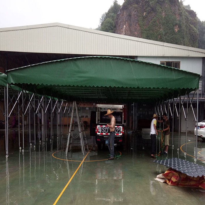 杨林尾镇生产直销中恒达推拉遮阳雨篷，简易停车棚，电动推拉雨蓬